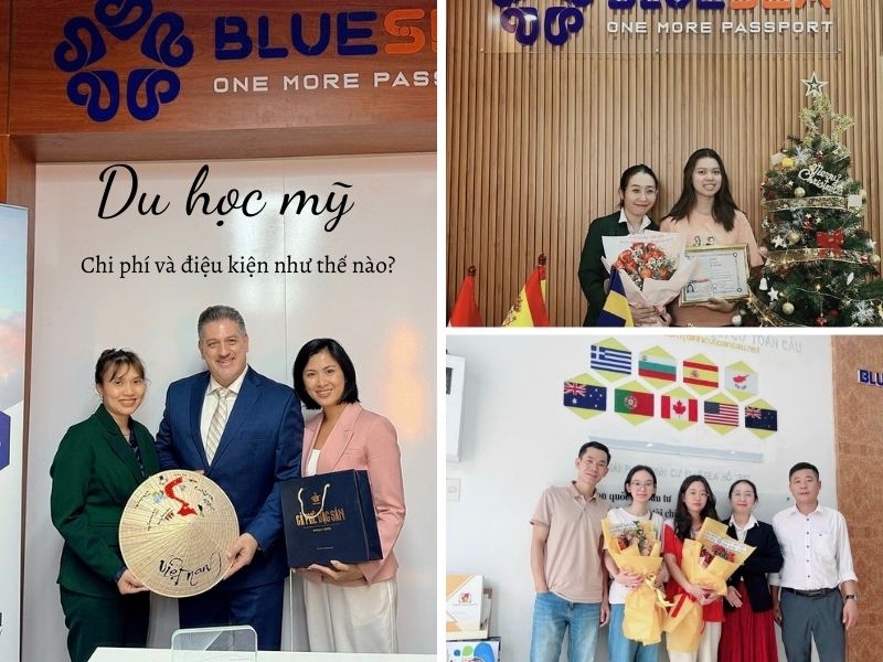 Hình ảnh đối tác du học Mỹ và học sinh đã đậu Visa du học Mỹ tại BLUESEA