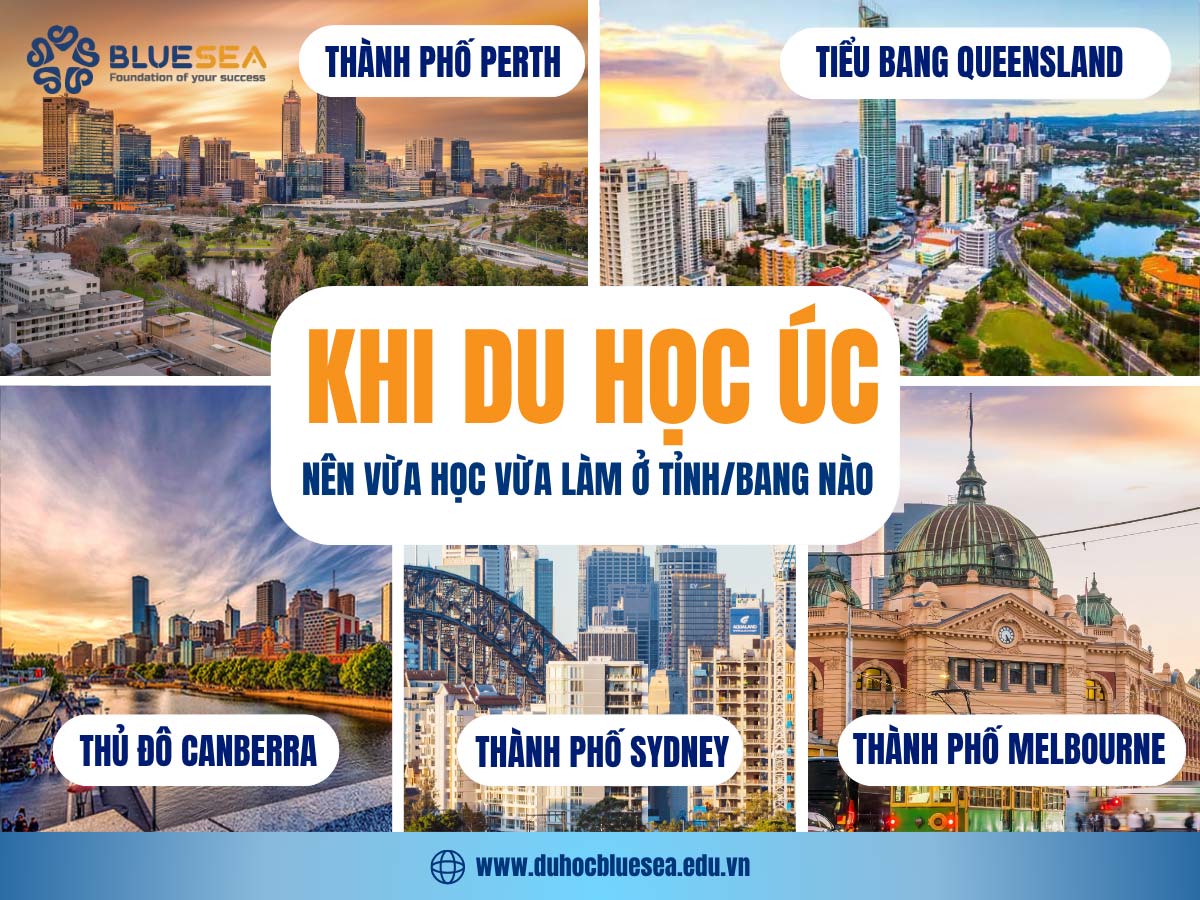 Nên du học Úc vừa học vừa làm ở Tỉnh/Bang/Vùng nào?
