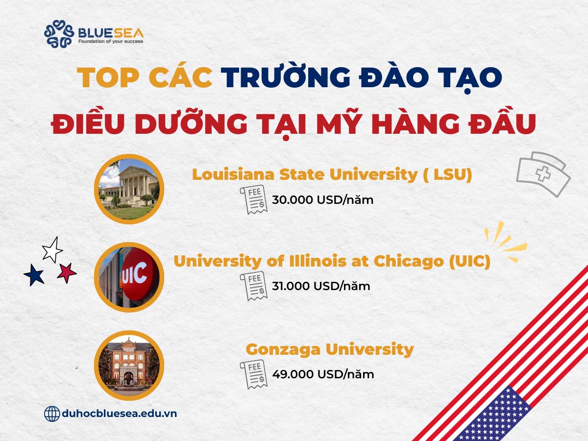 Top các trường đào tạo ngành điều dưỡng tại Mỹ hàng đầu