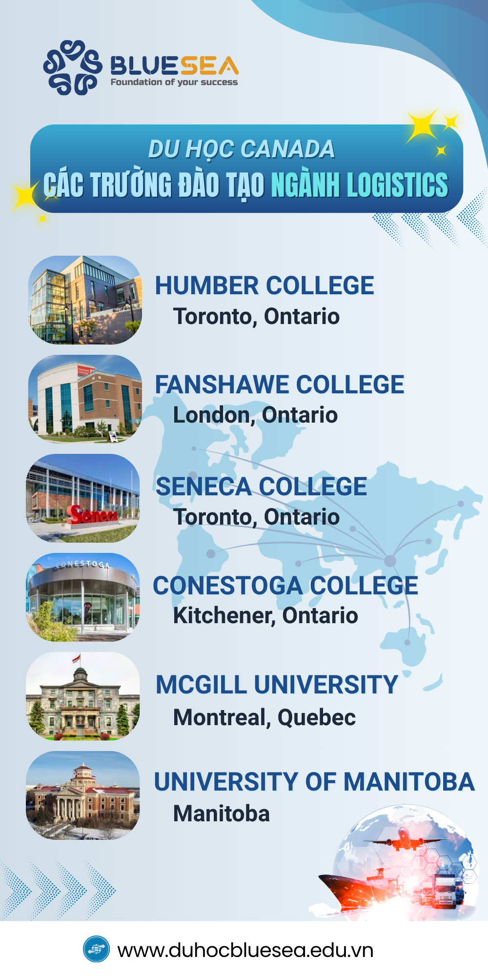 Các trường đào tạo ngành Logistics uy tín tại Canada