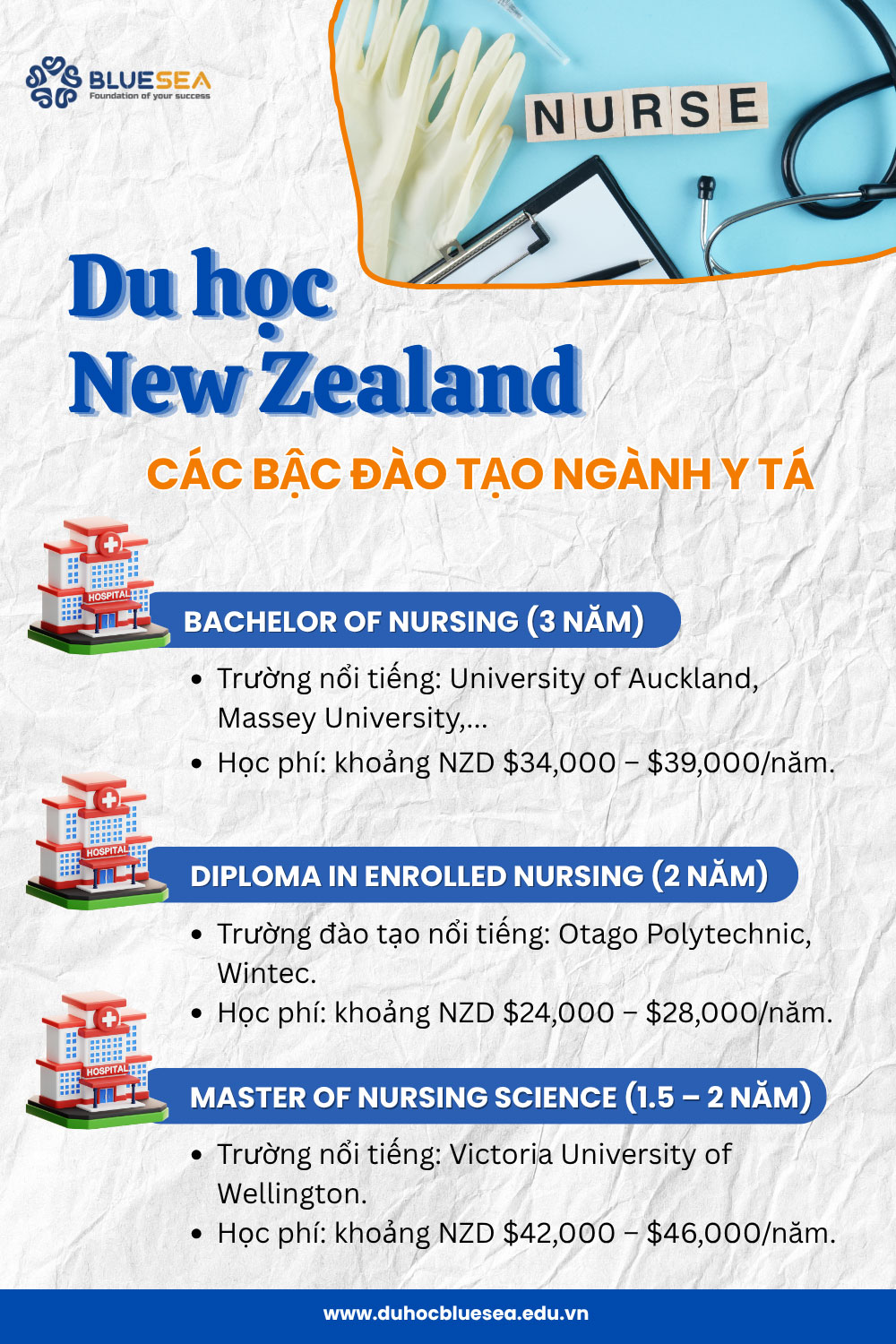 Các bậc đào tạo ngành Y tá tại New Zealand