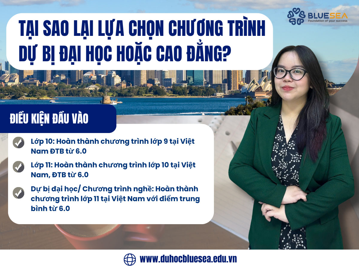 Tại sao lại lựa chọn chương trình dự bị đại học hoặc cao đẳng?