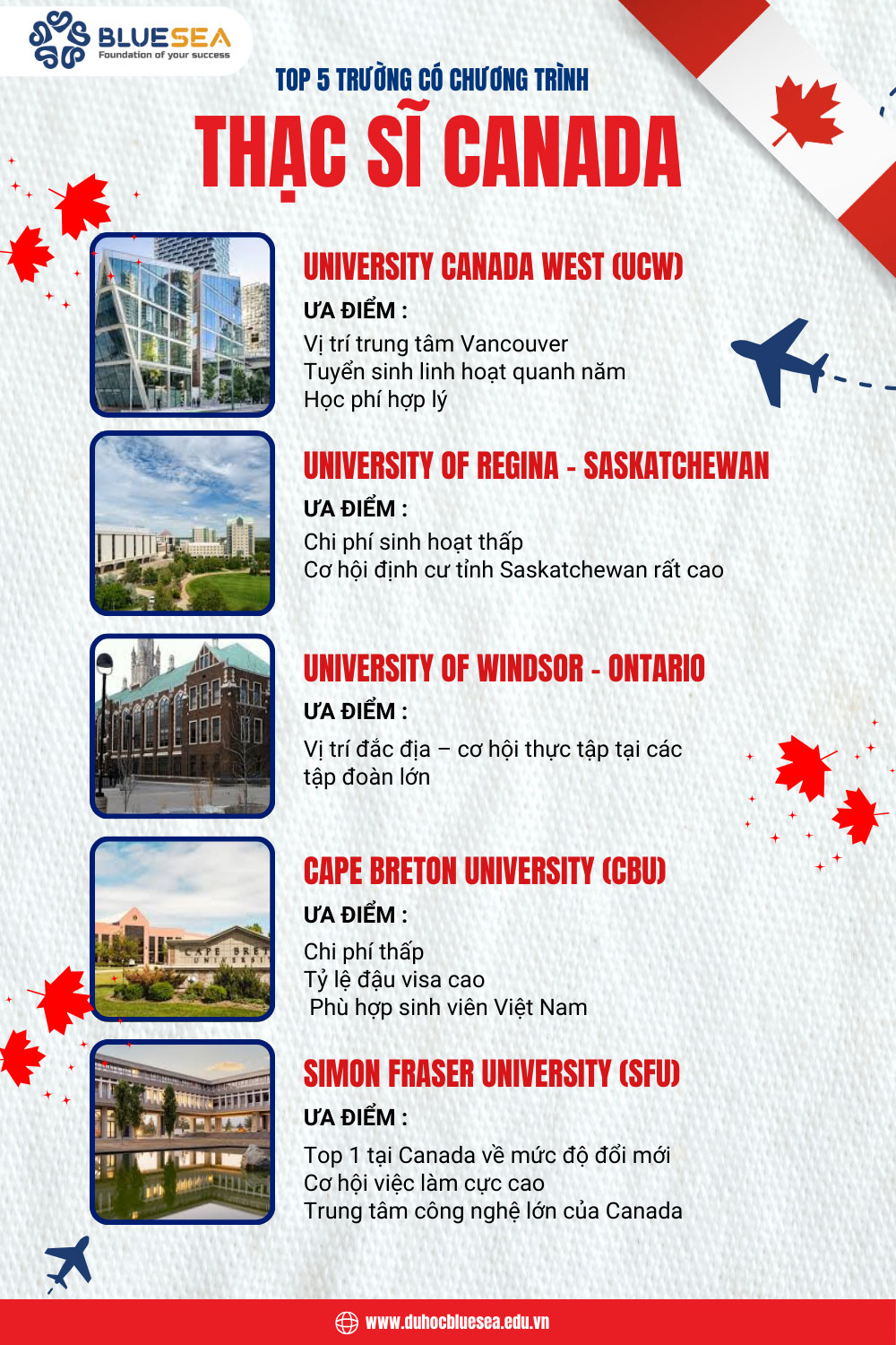 Top 5 trường có chương trình thạc sĩ Canada tốt nhất