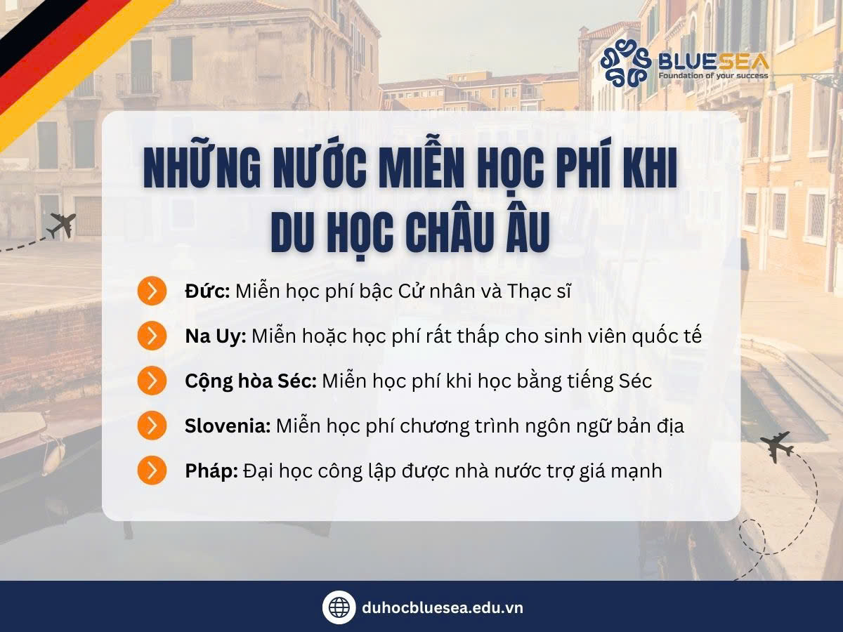 Những nước miễn học phí khi du học châu Âu